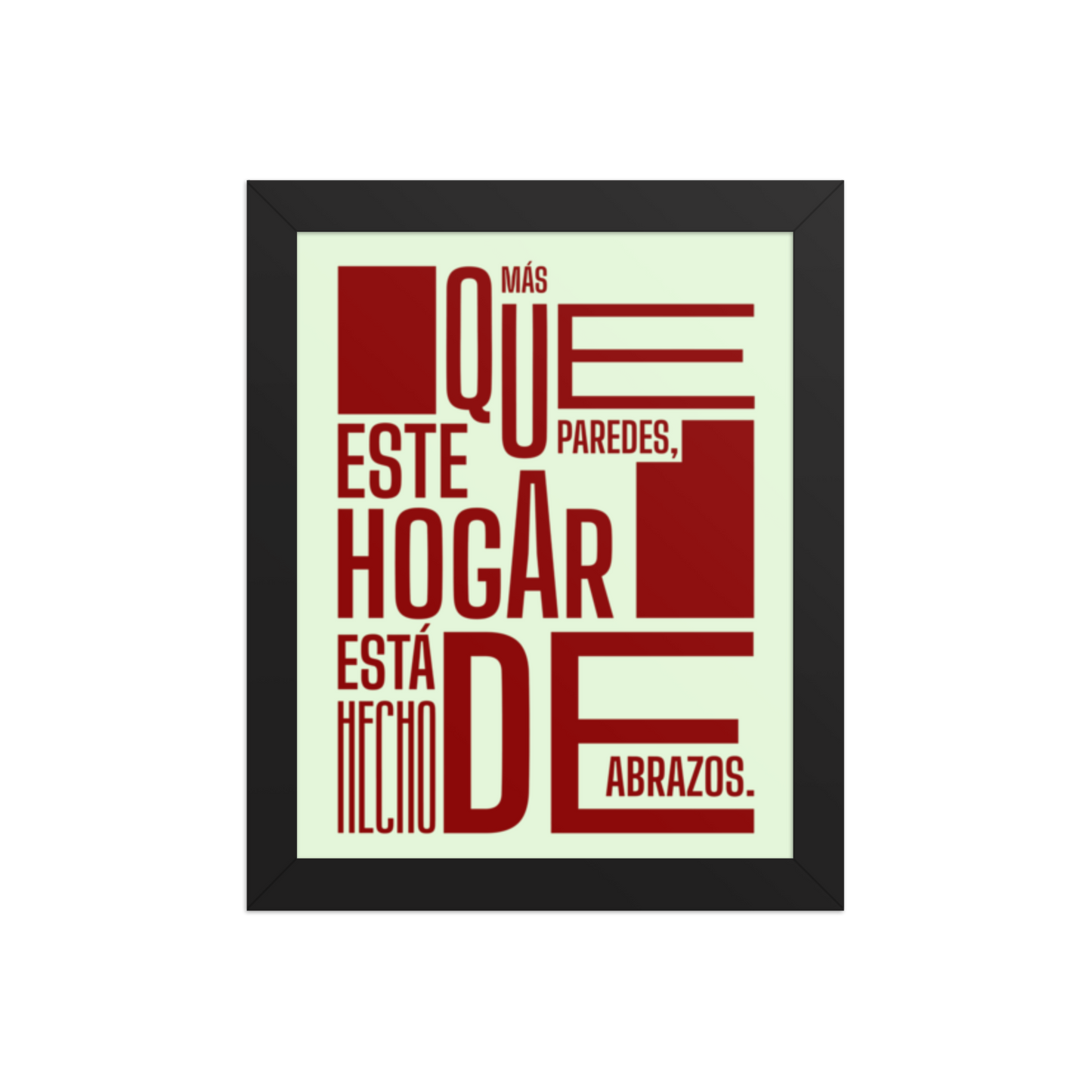 Cuadro Enmarcado – Más que paredes, este hogar está hecho de abrazos – Decoración Familiar – This Home Is Made of Hugs