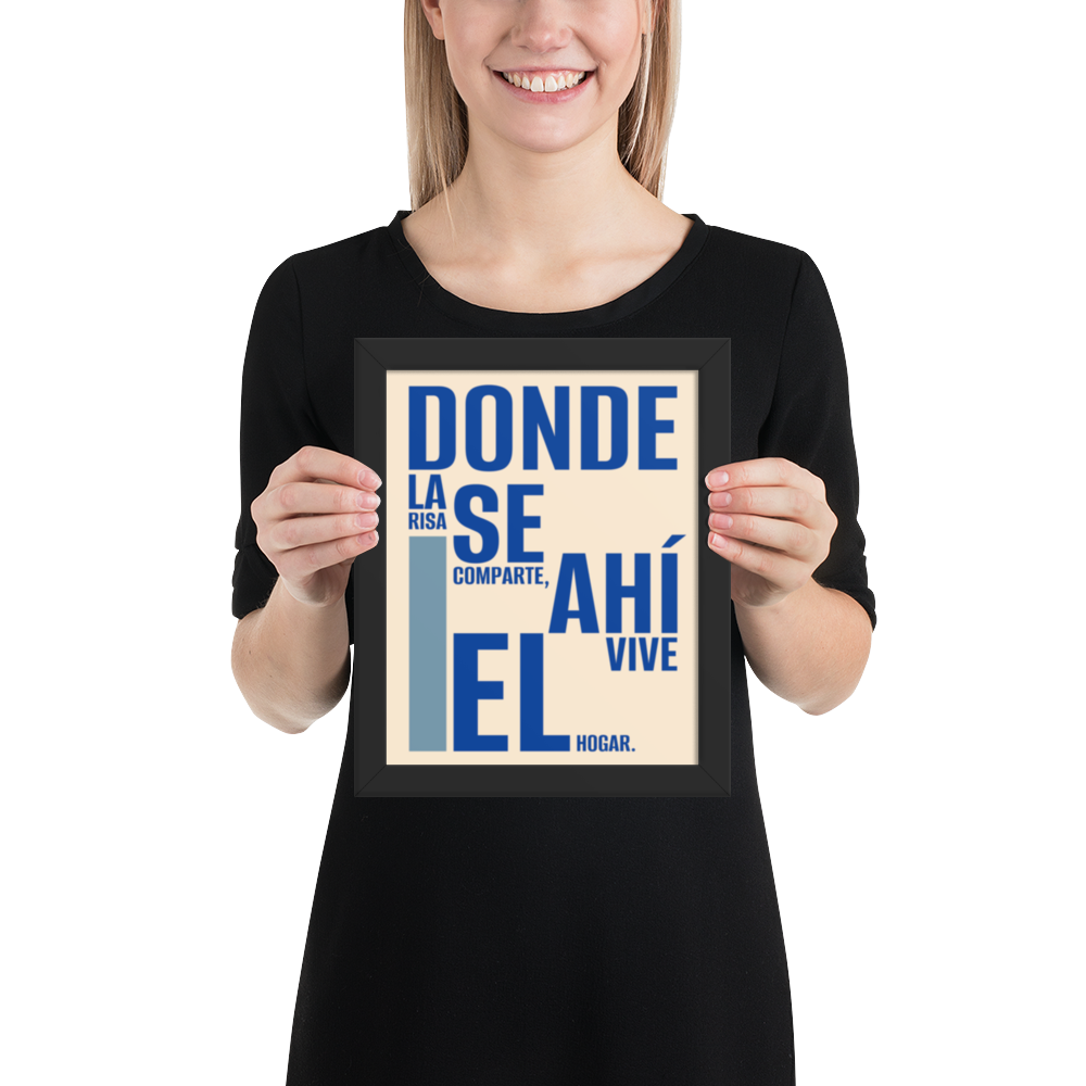 Cuadro Enmarcado – Donde la risa se comparte, ahí vive el hogar – Decoración Hogar – Where Laughter Is Shared, Home Lives
