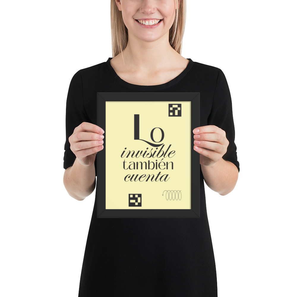 Cuadro Enmarcado – Lo invisible también cuenta – Frase Inspiradora – The Invisible Also Counts Motivational Wall Art