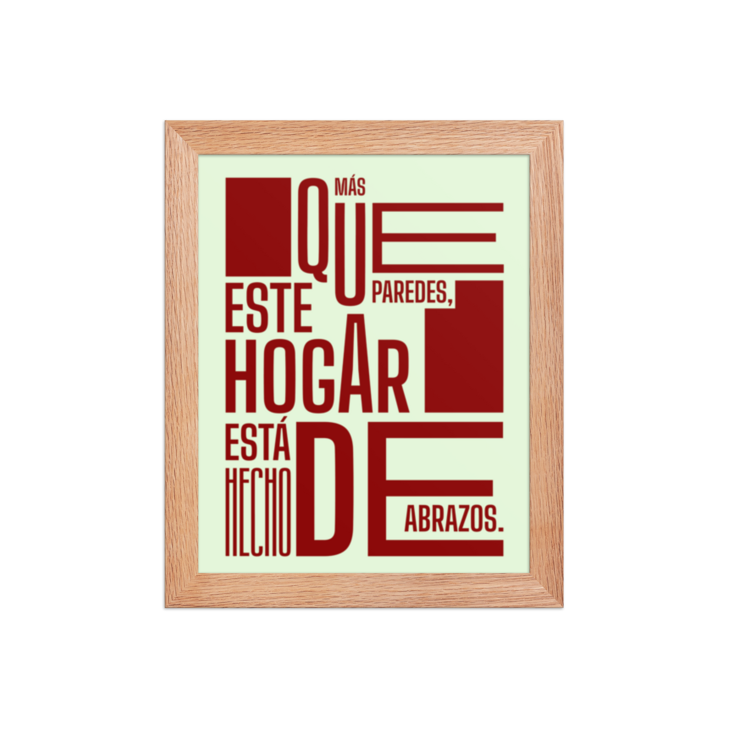 Cuadro Enmarcado – Más que paredes, este hogar está hecho de abrazos – Decoración Familiar – This Home Is Made of Hugs