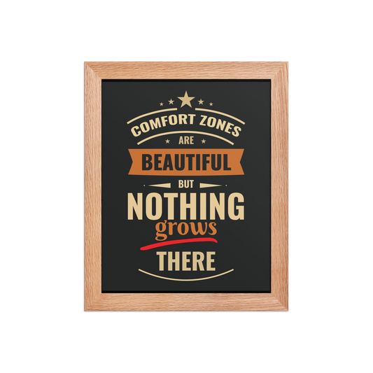 Comfort Zone Poster – Motivational Framed Quote | Póster Motivacional Zona de Confort en Marco Minimalista