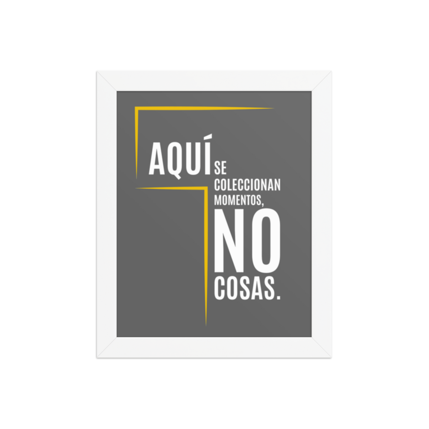 Cuadro Enmarcado – Aquí se coleccionan momentos, no cosas – Decoración Hogar – We Collect Moments, Not Things Wall Art