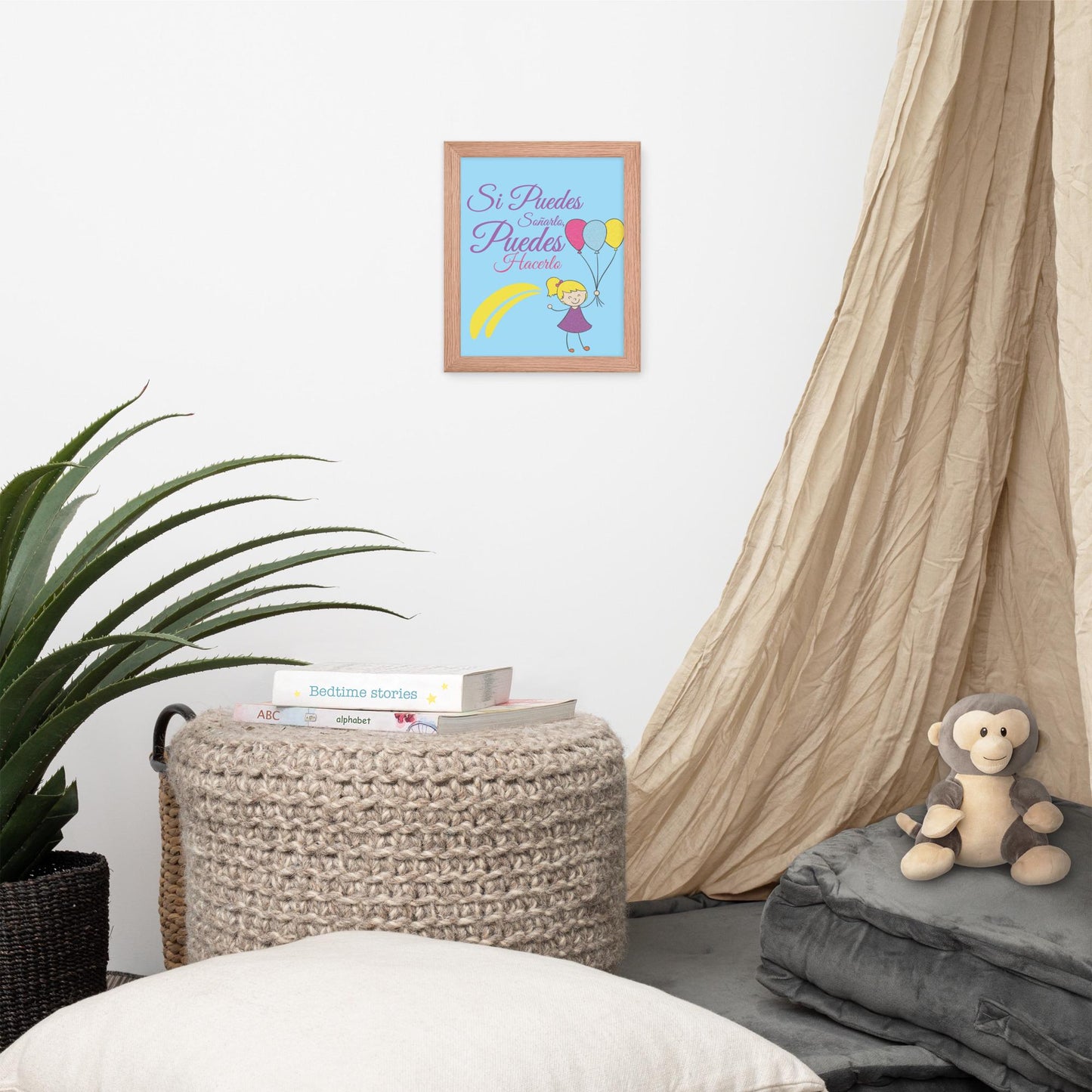 Cuadro Infantil Enmarcado – Si puedes soñarlo, puedes hacerlo – Motivational Kids Wall Art – If You Can Dream It, You Can Do It