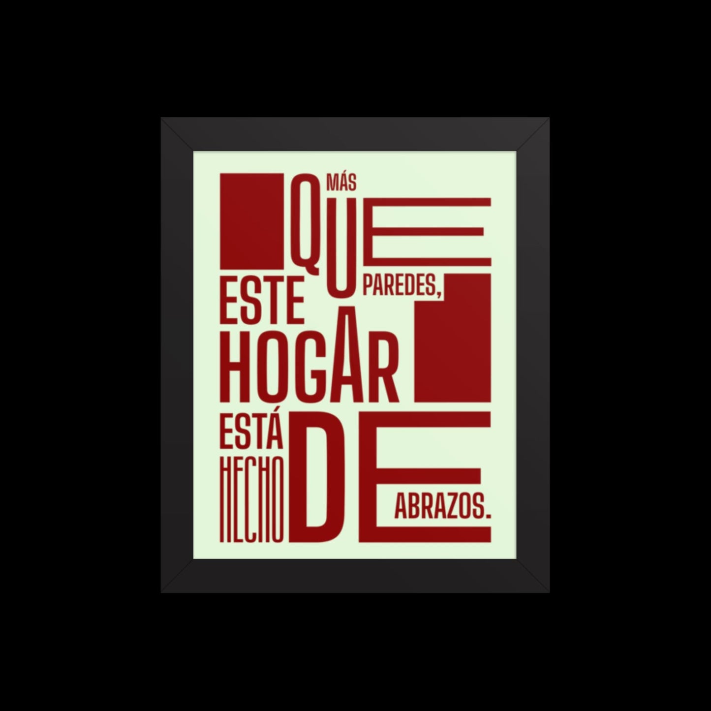 Cuadro Enmarcado – Más que paredes, este hogar está hecho de abrazos – Decoración Familiar – This Home Is Made of Hugs