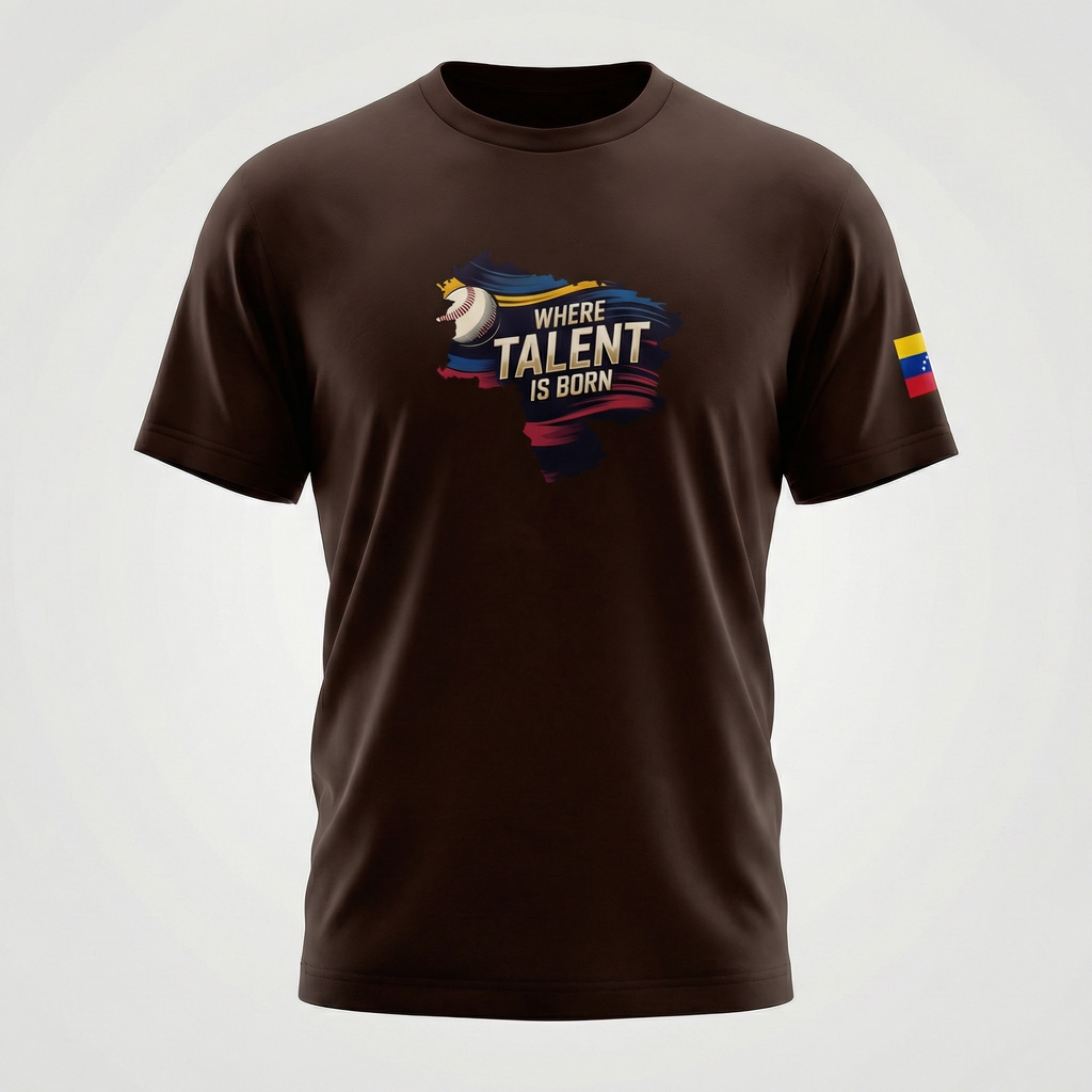 Where Talent Is Born – Venezuela Baseball Pride Tee