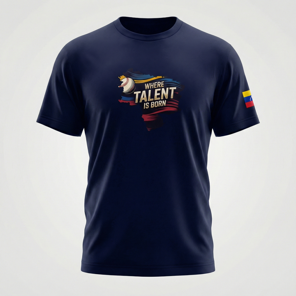 Where Talent Is Born – Venezuela Baseball Pride Tee