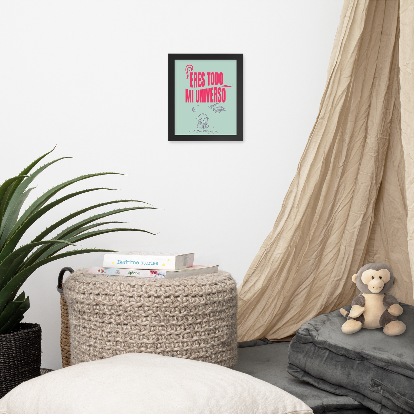 Cuadro Infantil Enmarcado – Eres todo mi universo – Decoración Cósmica para Niños – You Are My Whole Universe Print