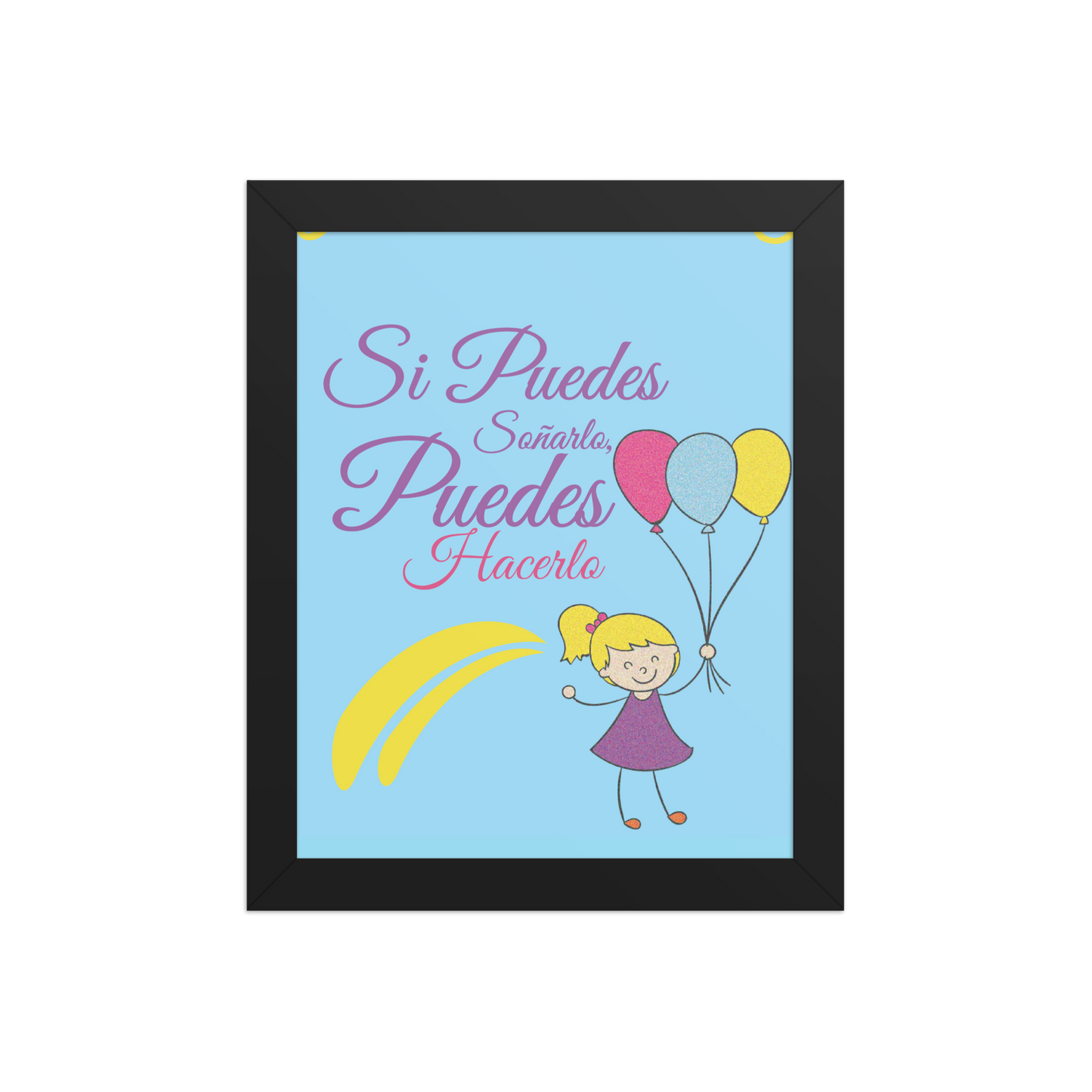 Cuadro Infantil Enmarcado – Si puedes soñarlo, puedes hacerlo – Motivational Kids Wall Art – If You Can Dream It, You Can Do It
