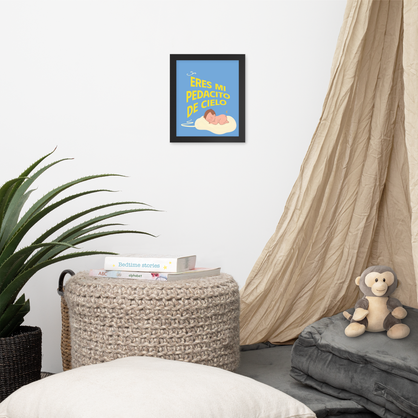 Cuadro Infantil Enmarcado – Eres mi pedacito de cielo – Arte Tierno para Niños – You’re My Piece of Heaven Print