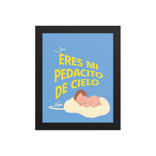Cuadro Infantil Enmarcado – Eres mi pedacito de cielo – Arte Tierno para Niños – You’re My Piece of Heaven Print
