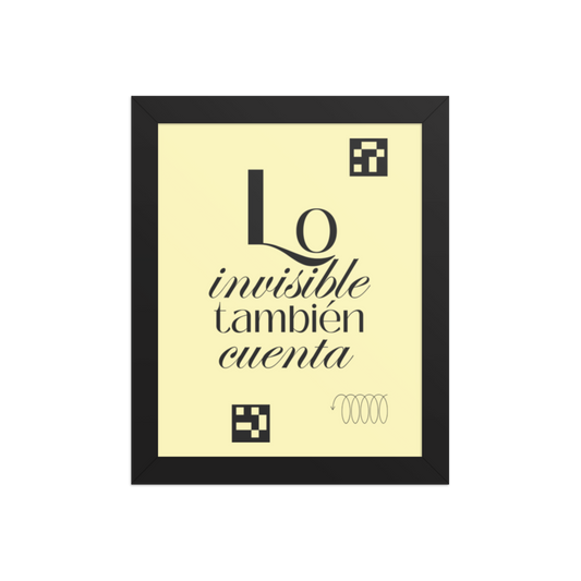 Cuadro Enmarcado – Lo invisible también cuenta – Frase Inspiradora – The Invisible Also Counts Motivational Wall Art