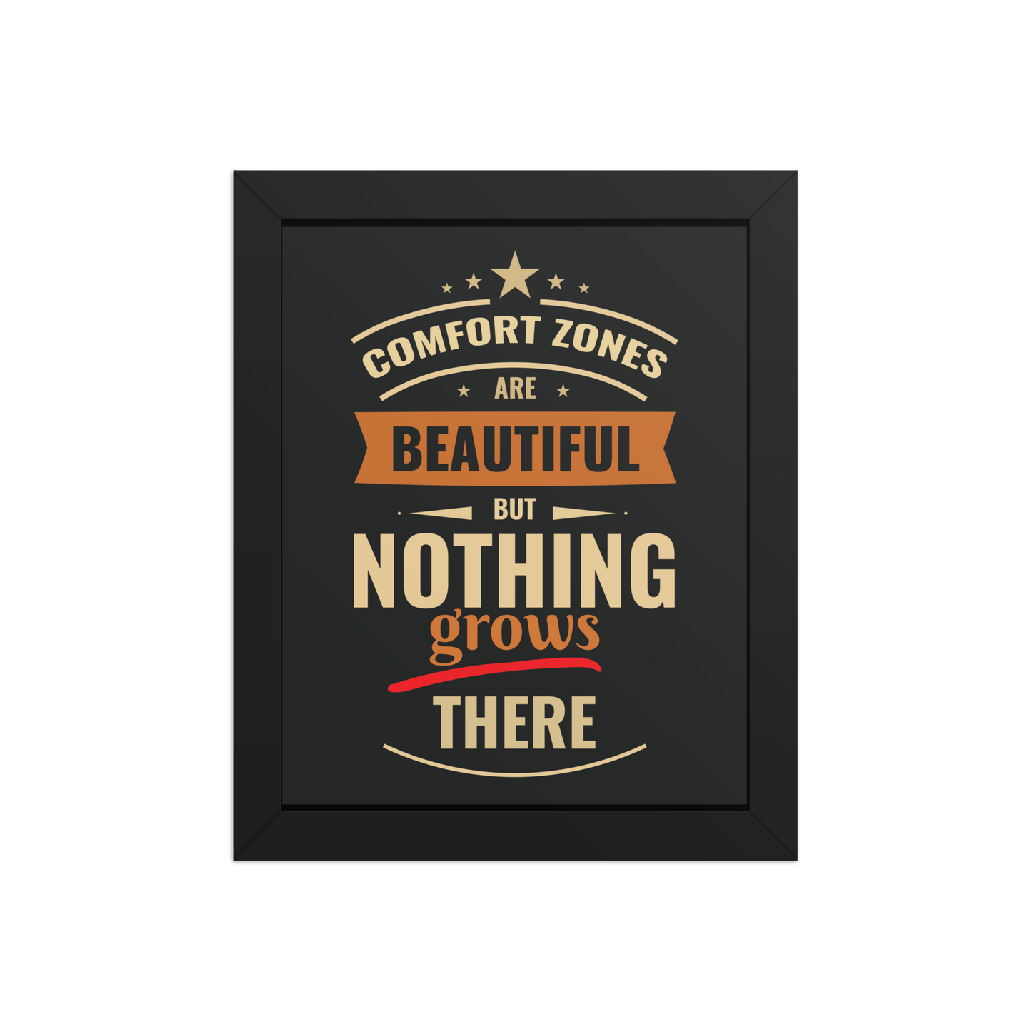 Comfort Zone Poster – Motivational Framed Quote | Póster Motivacional Zona de Confort en Marco Minimalista