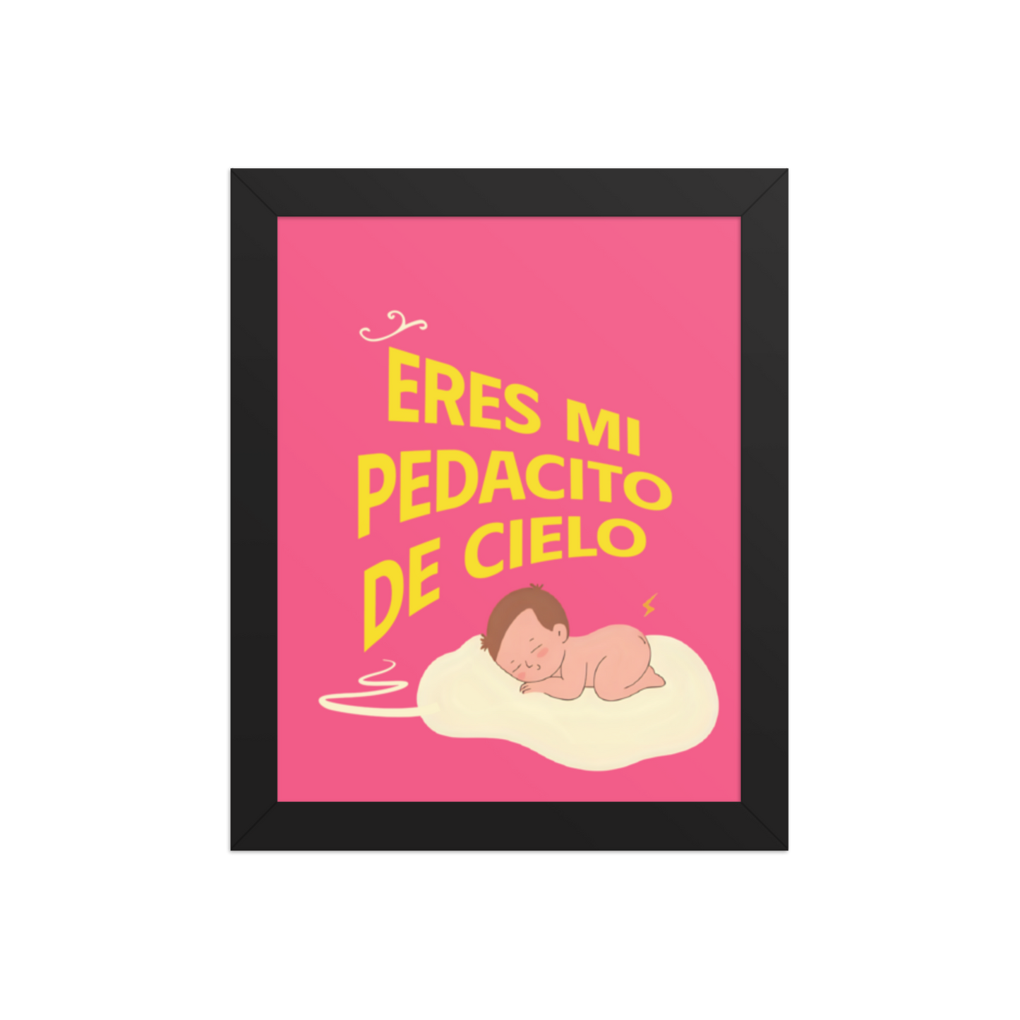 Cuadro Infantil Enmarcado – Eres mi pedacito de cielo (pink) – Arte Tierno para Niños – You’re My Piece of Heaven Print