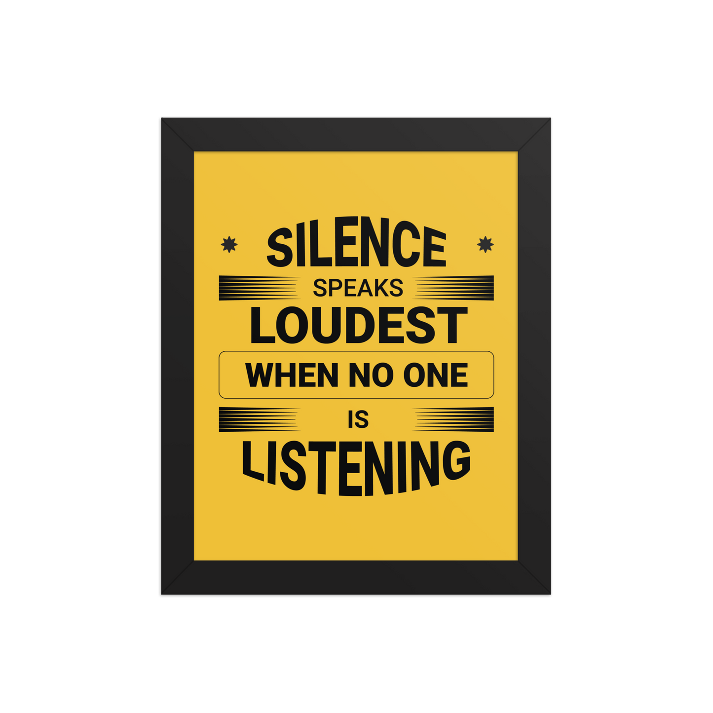 Silence Speaks – Framed Poster with Soulful Minimalism