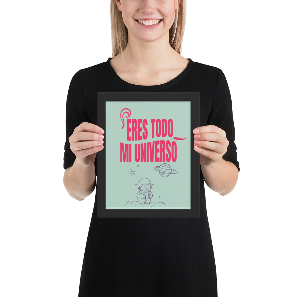 Cuadro Infantil Enmarcado – Eres todo mi universo – Decoración Cósmica para Niños – You Are My Whole Universe Print