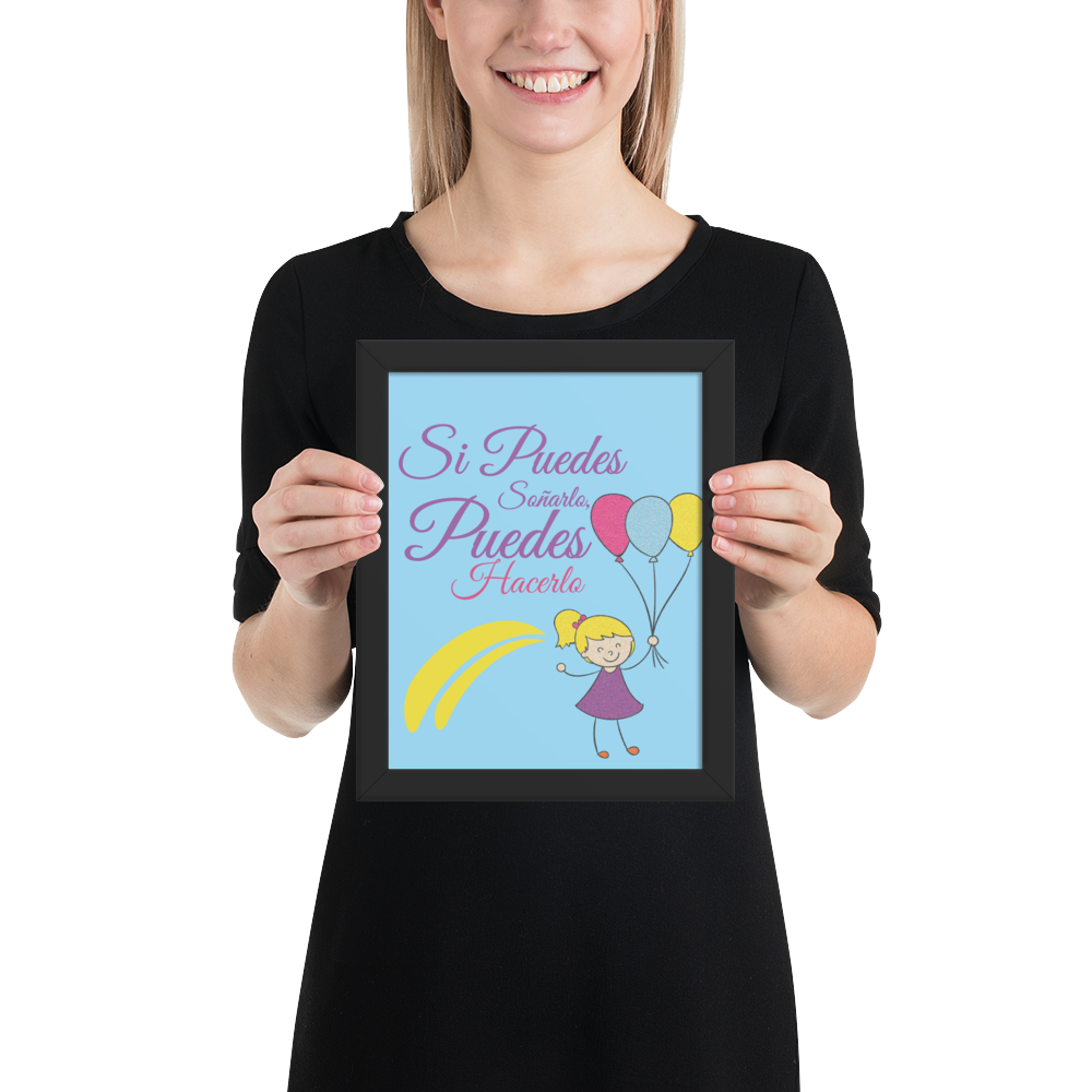 Cuadro Infantil Enmarcado – Si puedes soñarlo, puedes hacerlo – Motivational Kids Wall Art – If You Can Dream It, You Can Do It