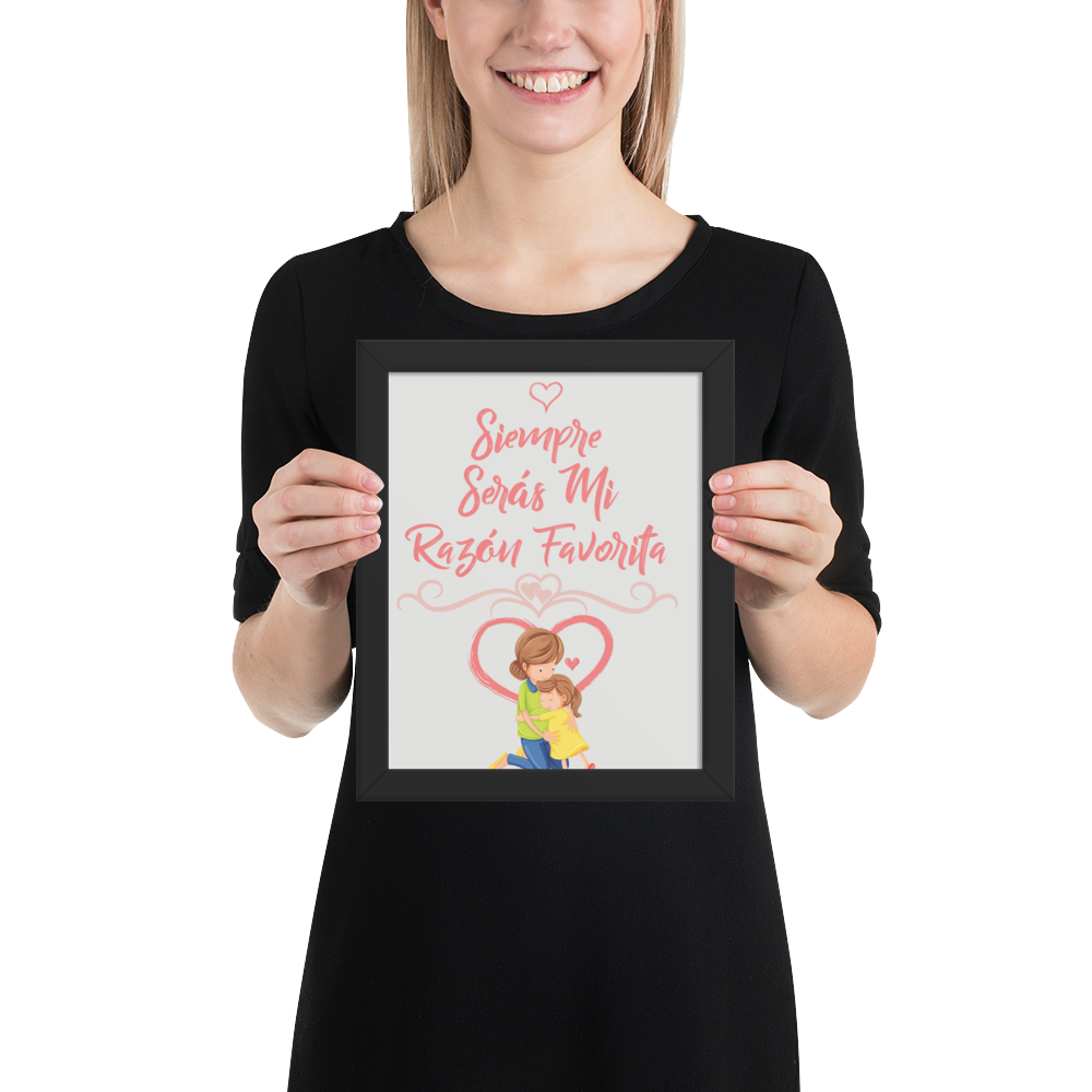 Cuadro Infantil Enmarcado – Siempre serás mi razón favorita – Frase Tierna para Niños – Spanish Nursery Wall Art