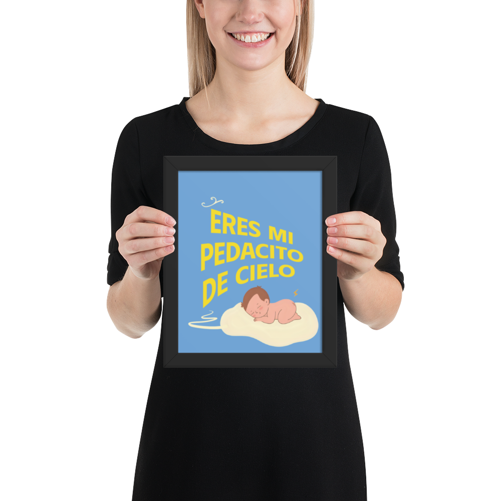 Cuadro Infantil Enmarcado – Eres mi pedacito de cielo – Arte Tierno para Niños – You’re My Piece of Heaven Print