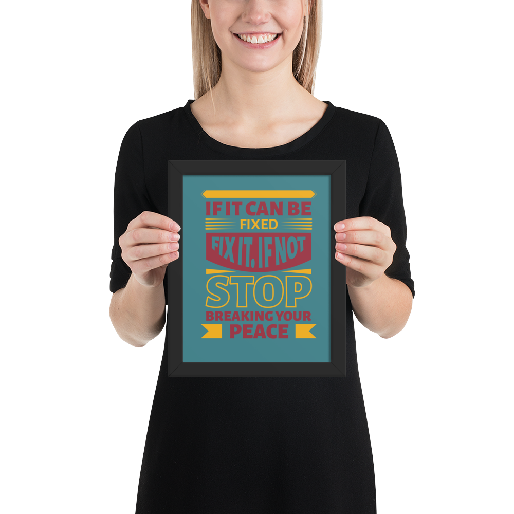 If It Can Be Fixed Quote – Minimalist Motivational Framed Poster