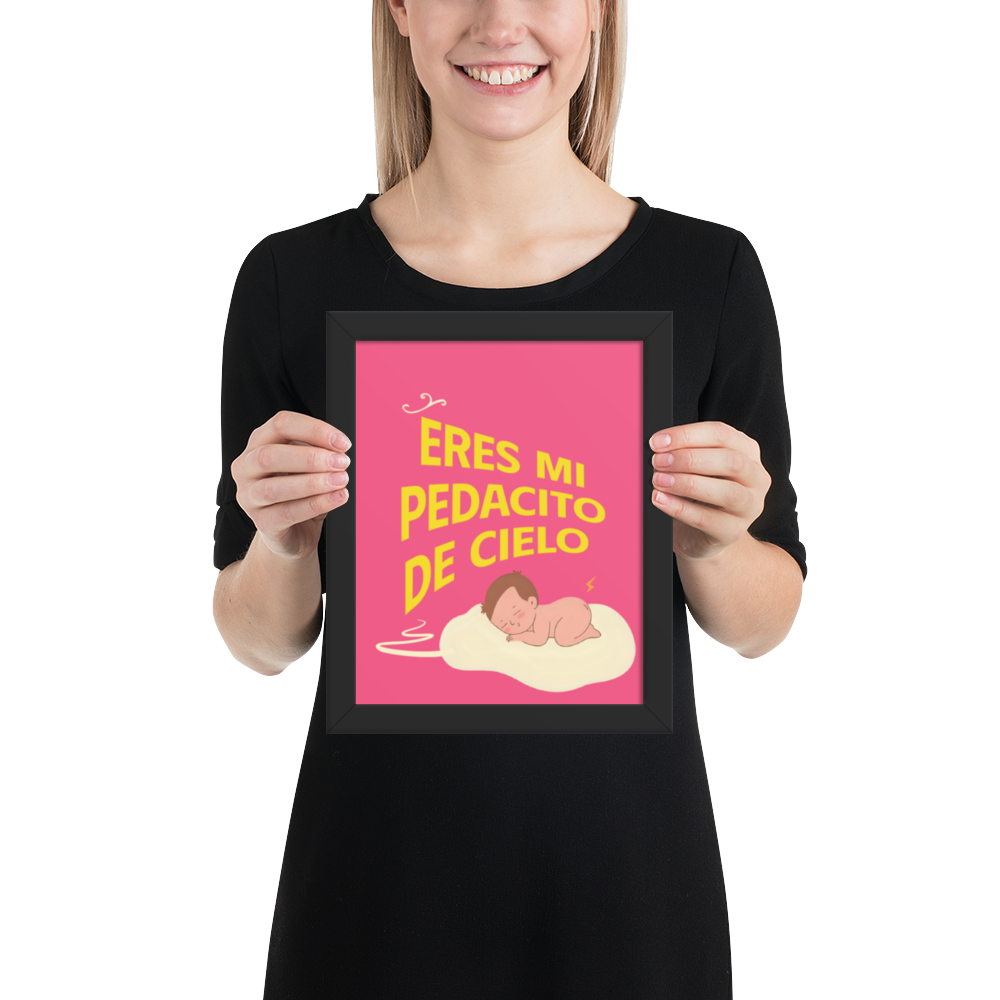 Cuadro Infantil Enmarcado – Eres mi pedacito de cielo (pink) – Arte Tierno para Niños – You’re My Piece of Heaven Print