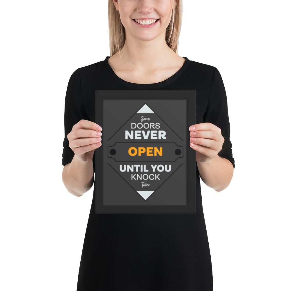 Knock Twice – Framed Poster for the Bold Dreamer