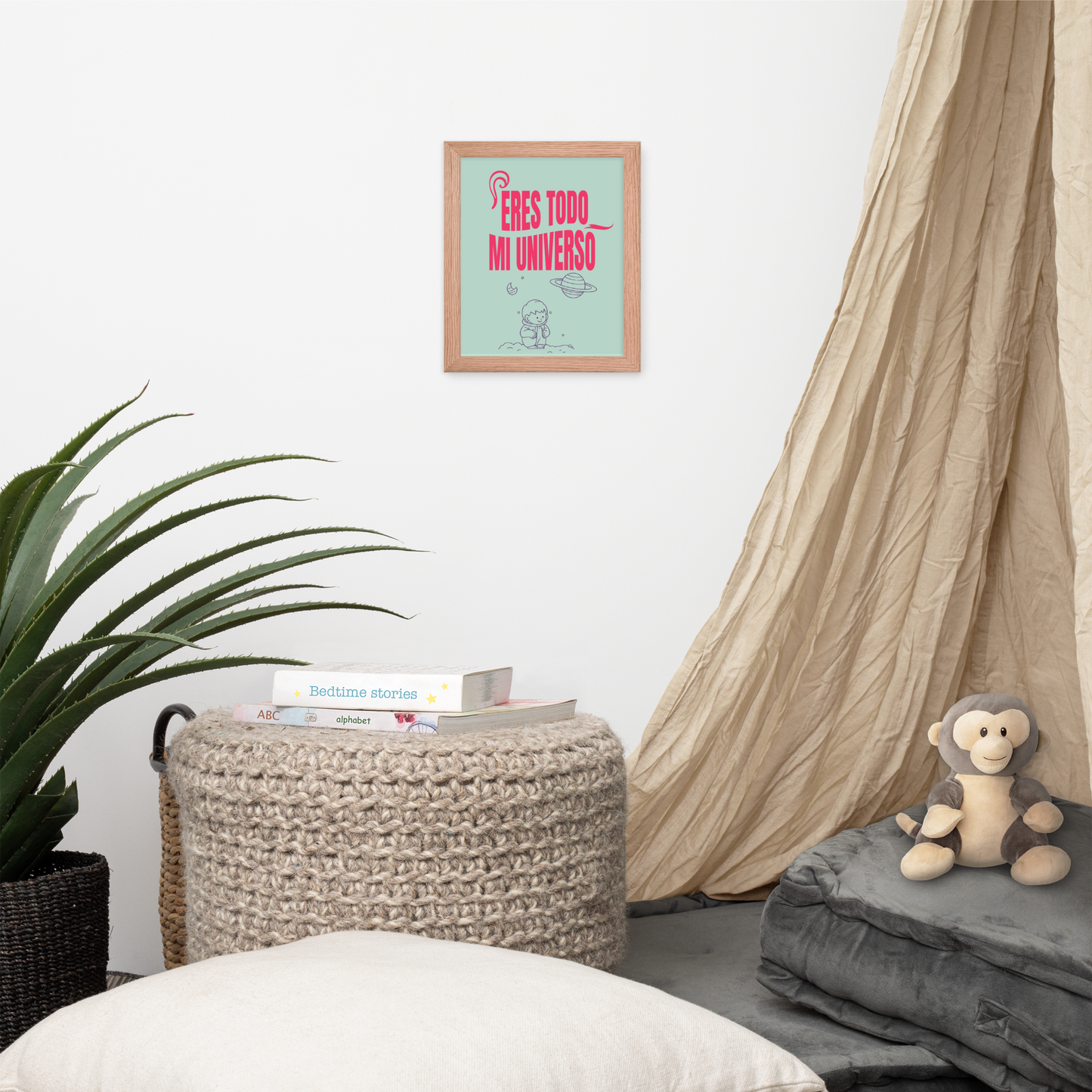Cuadro Infantil Enmarcado – Eres todo mi universo – Decoración Cósmica para Niños – You Are My Whole Universe Print