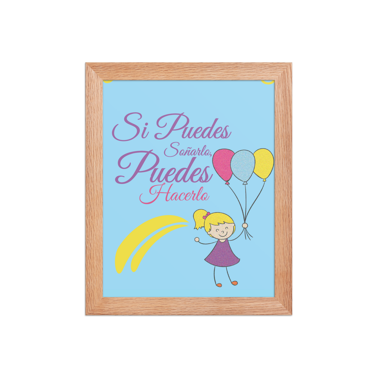 Cuadro Infantil Enmarcado – Si puedes soñarlo, puedes hacerlo – Motivational Kids Wall Art – If You Can Dream It, You Can Do It