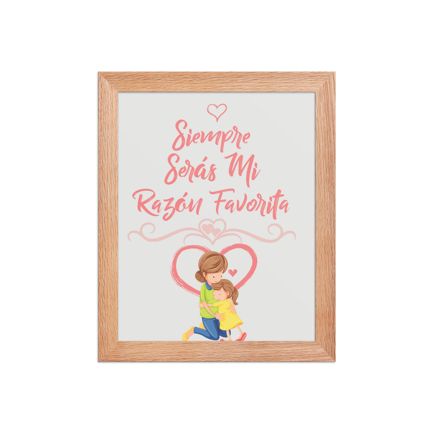 Cuadro Infantil Enmarcado – Siempre serás mi razón favorita – Frase Tierna para Niños – Spanish Nursery Wall Art