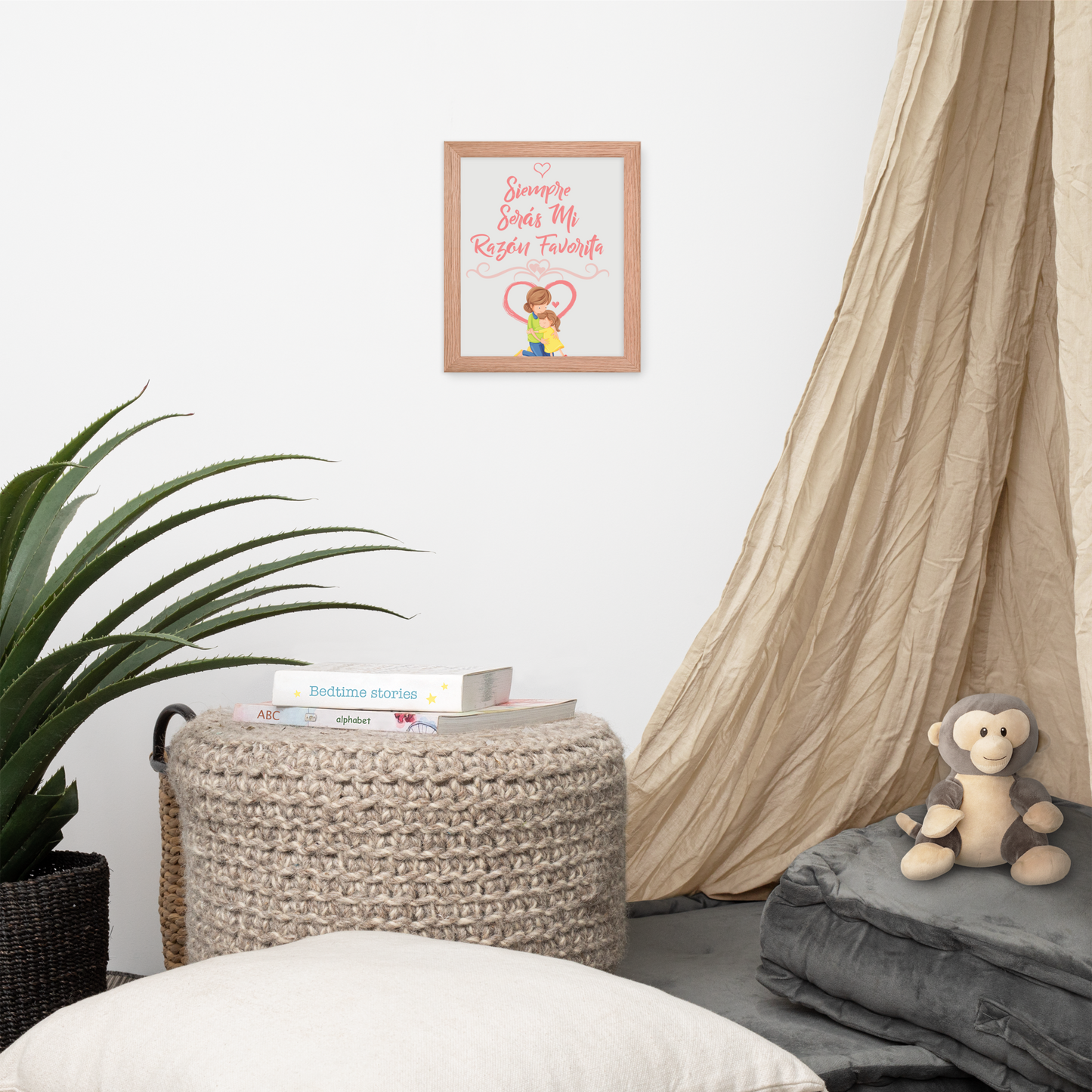 Cuadro Infantil Enmarcado – Siempre serás mi razón favorita – Frase Tierna para Niños – Spanish Nursery Wall Art