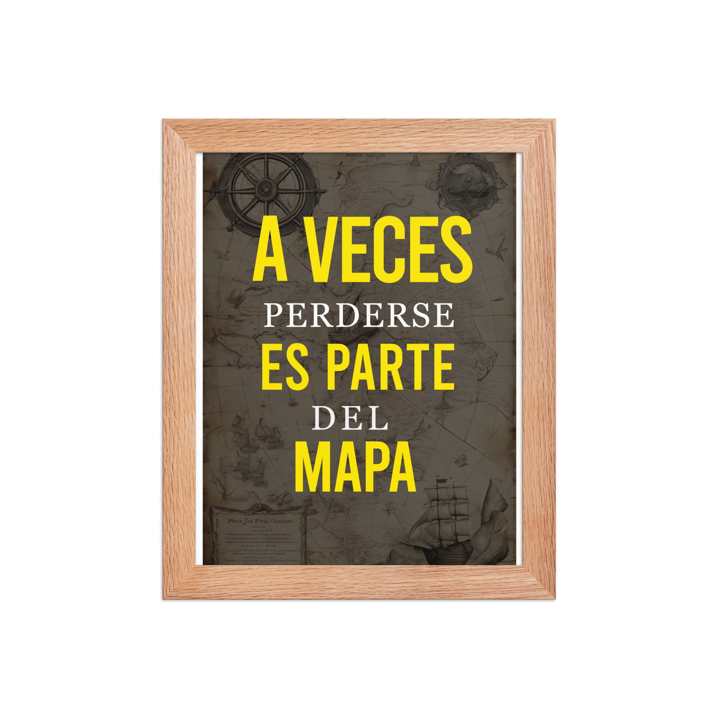 Cuadro Enmarcado – A veces perderse es parte del mapa – Frase Reflexiva – Sometimes Getting Lost Is Part of the Map