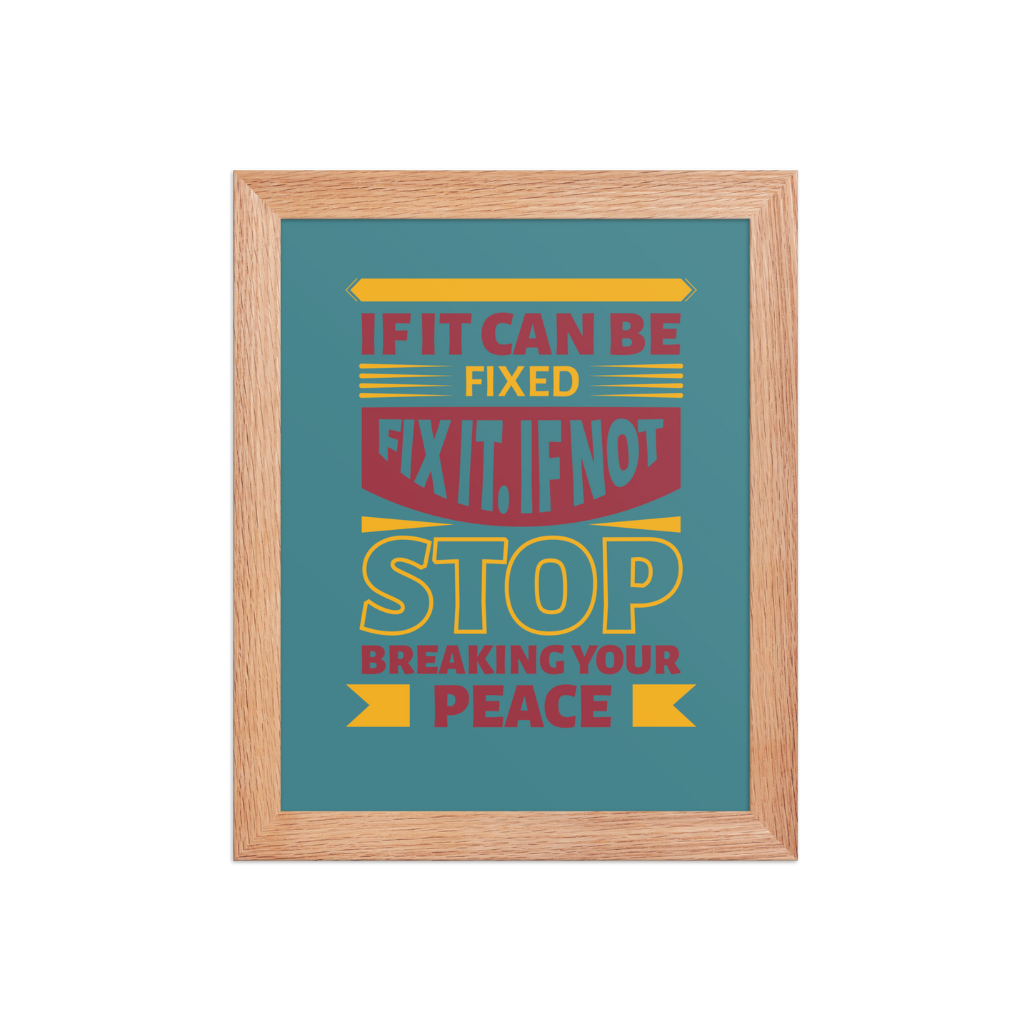 If It Can Be Fixed Quote – Minimalist Motivational Framed Poster