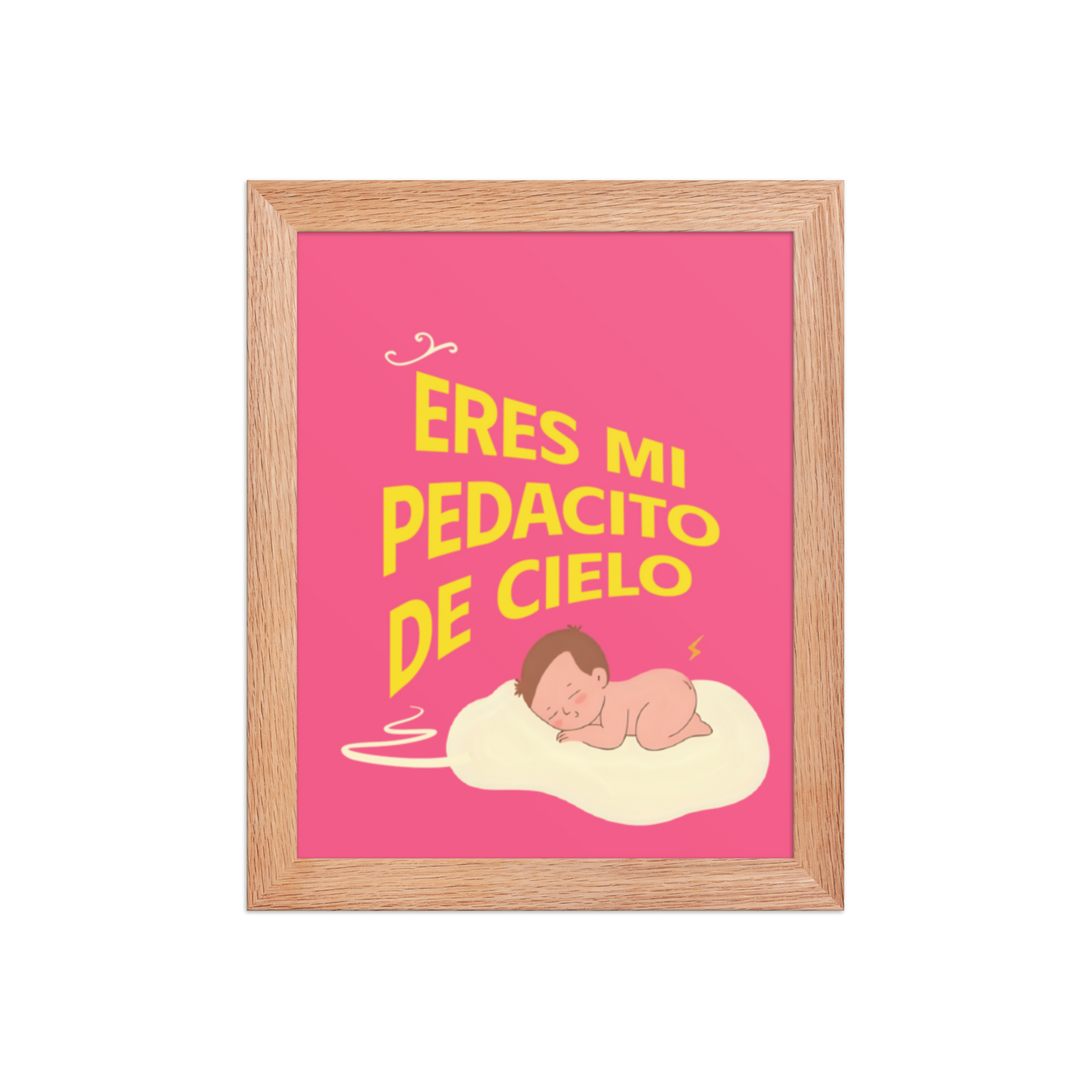 Cuadro Infantil Enmarcado – Eres mi pedacito de cielo (pink) – Arte Tierno para Niños – You’re My Piece of Heaven Print