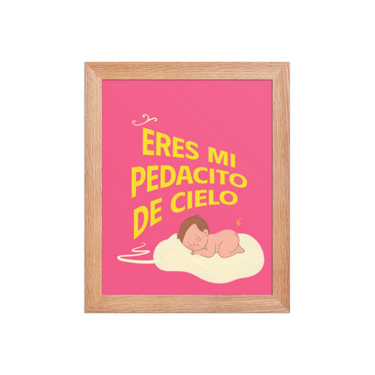 Cuadro Infantil Enmarcado – Eres mi pedacito de cielo (pink) – Arte Tierno para Niños – You’re My Piece of Heaven Print