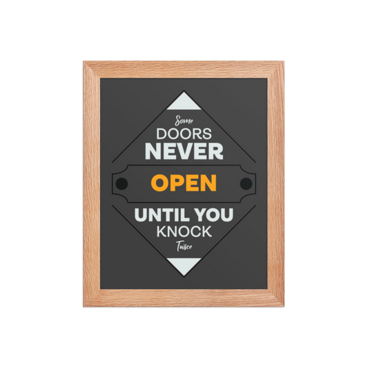 Knock Twice – Framed Poster for the Bold Dreamer