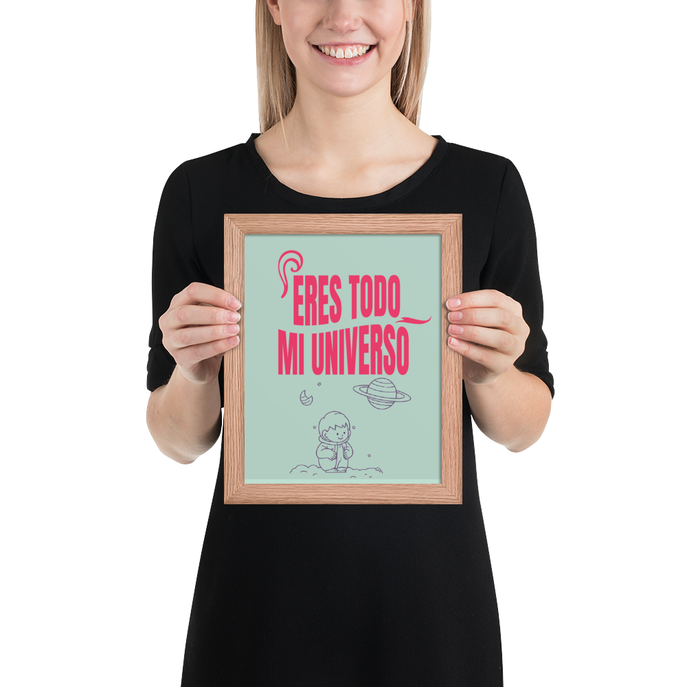 Cuadro Infantil Enmarcado – Eres todo mi universo – Decoración Cósmica para Niños – You Are My Whole Universe Print