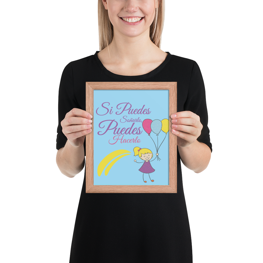 Cuadro Infantil Enmarcado – Si puedes soñarlo, puedes hacerlo – Motivational Kids Wall Art – If You Can Dream It, You Can Do It