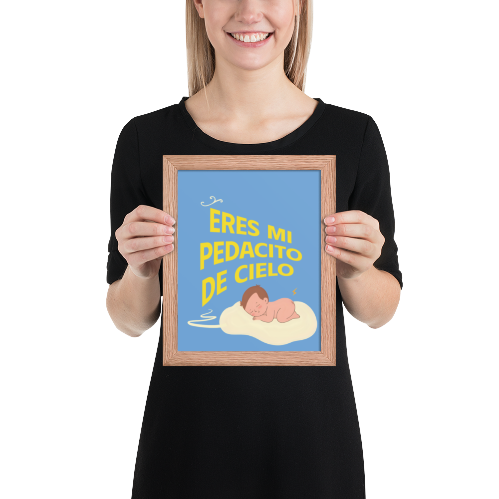 Cuadro Infantil Enmarcado – Eres mi pedacito de cielo – Arte Tierno para Niños – You’re My Piece of Heaven Print