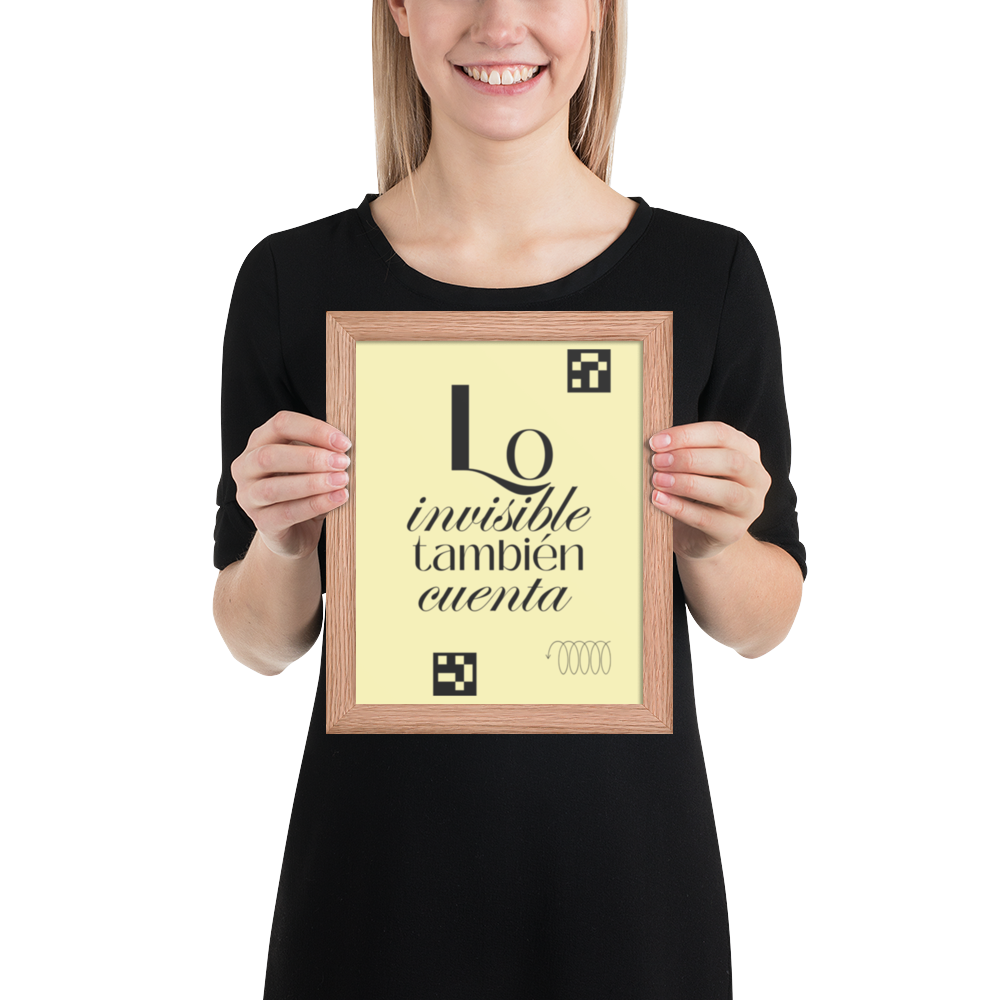 Cuadro Enmarcado – Lo invisible también cuenta – Frase Inspiradora – The Invisible Also Counts Motivational Wall Art