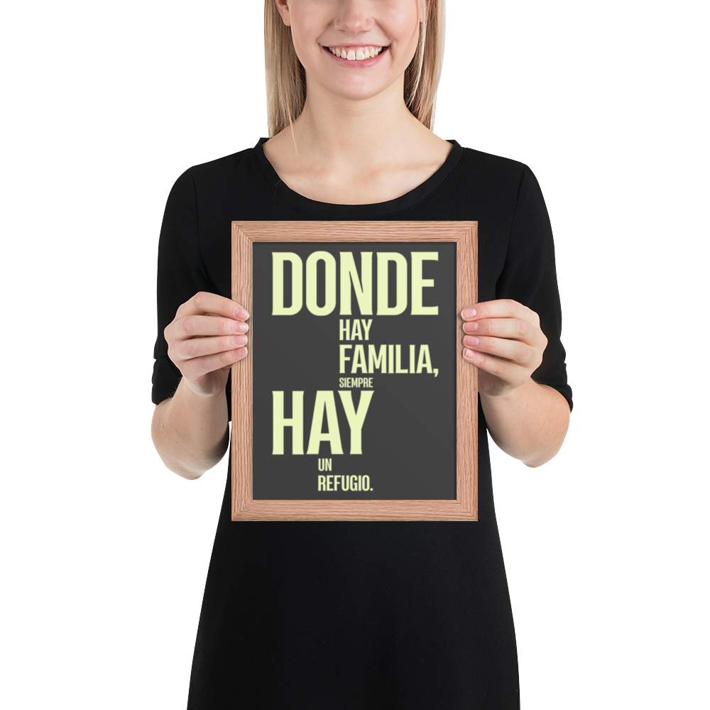 Cuadro Enmarcado – Donde hay familia siempre hay refugio – Decoración de Hogar – Where There Is Family There Is Shelter