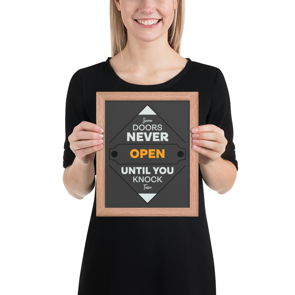 Knock Twice – Framed Poster for the Bold Dreamer