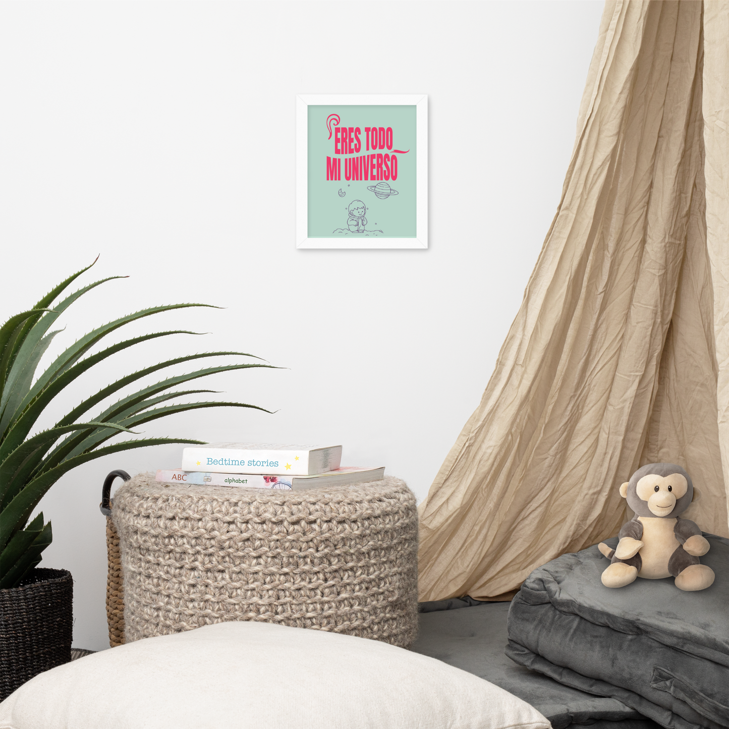 Cuadro Infantil Enmarcado – Eres todo mi universo – Decoración Cósmica para Niños – You Are My Whole Universe Print