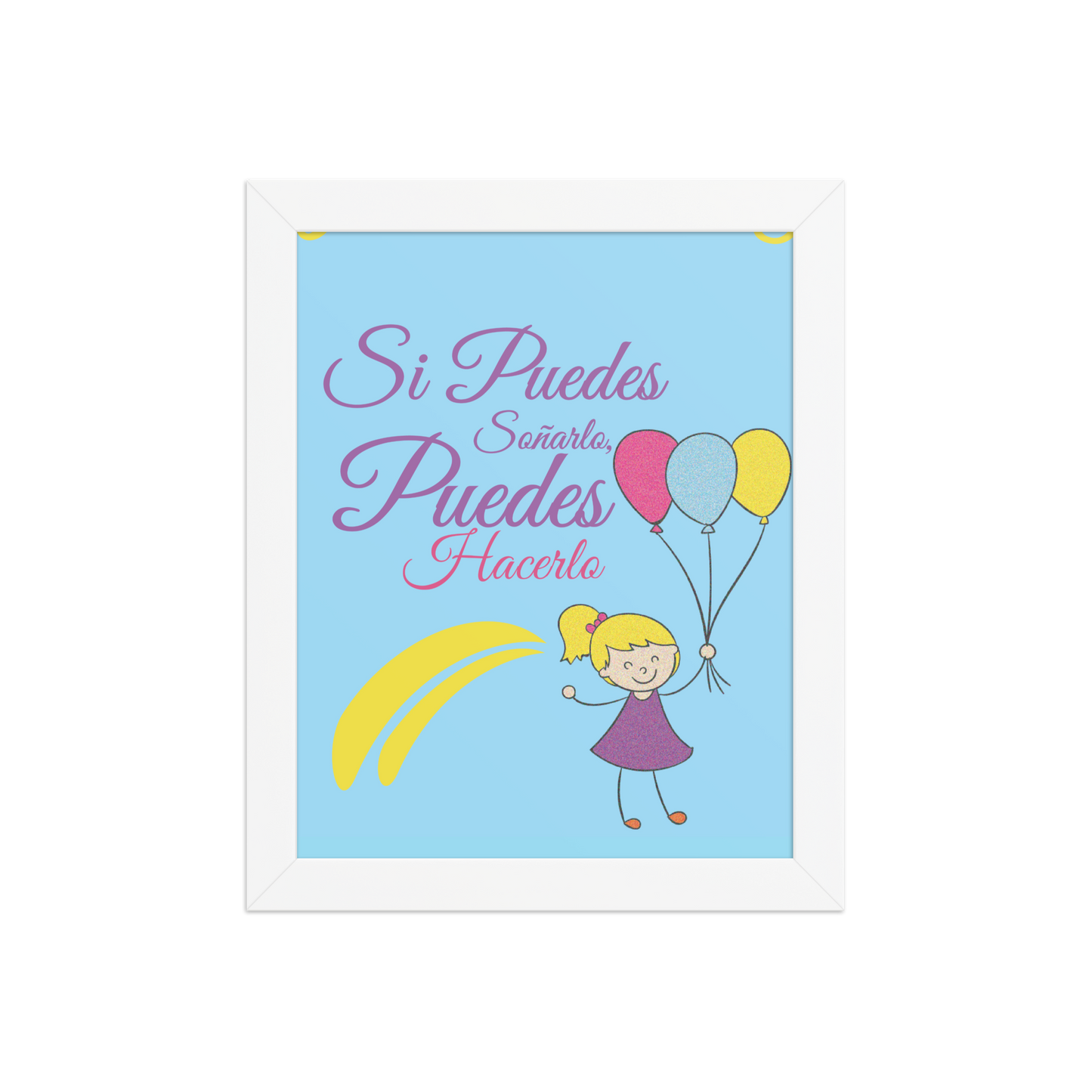 Cuadro Infantil Enmarcado – Si puedes soñarlo, puedes hacerlo – Motivational Kids Wall Art – If You Can Dream It, You Can Do It