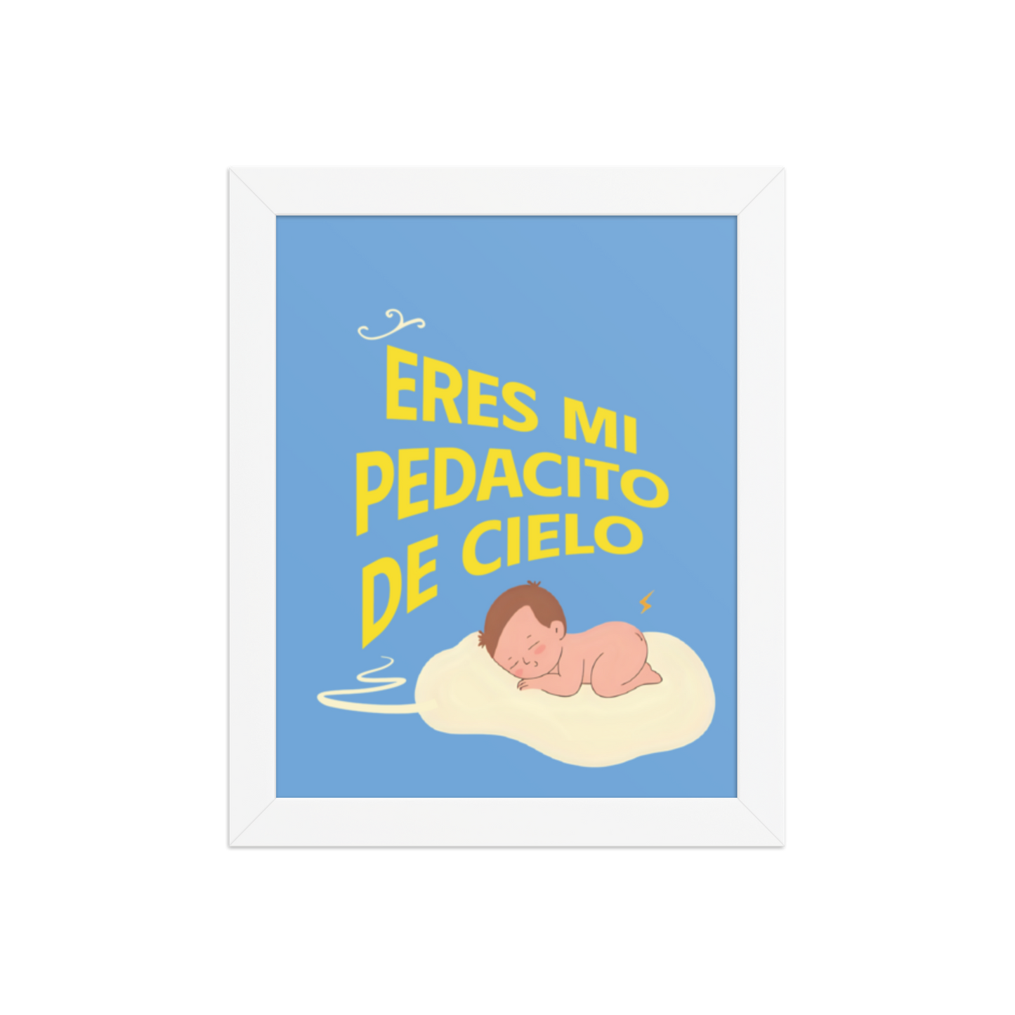 Cuadro Infantil Enmarcado – Eres mi pedacito de cielo – Arte Tierno para Niños – You’re My Piece of Heaven Print