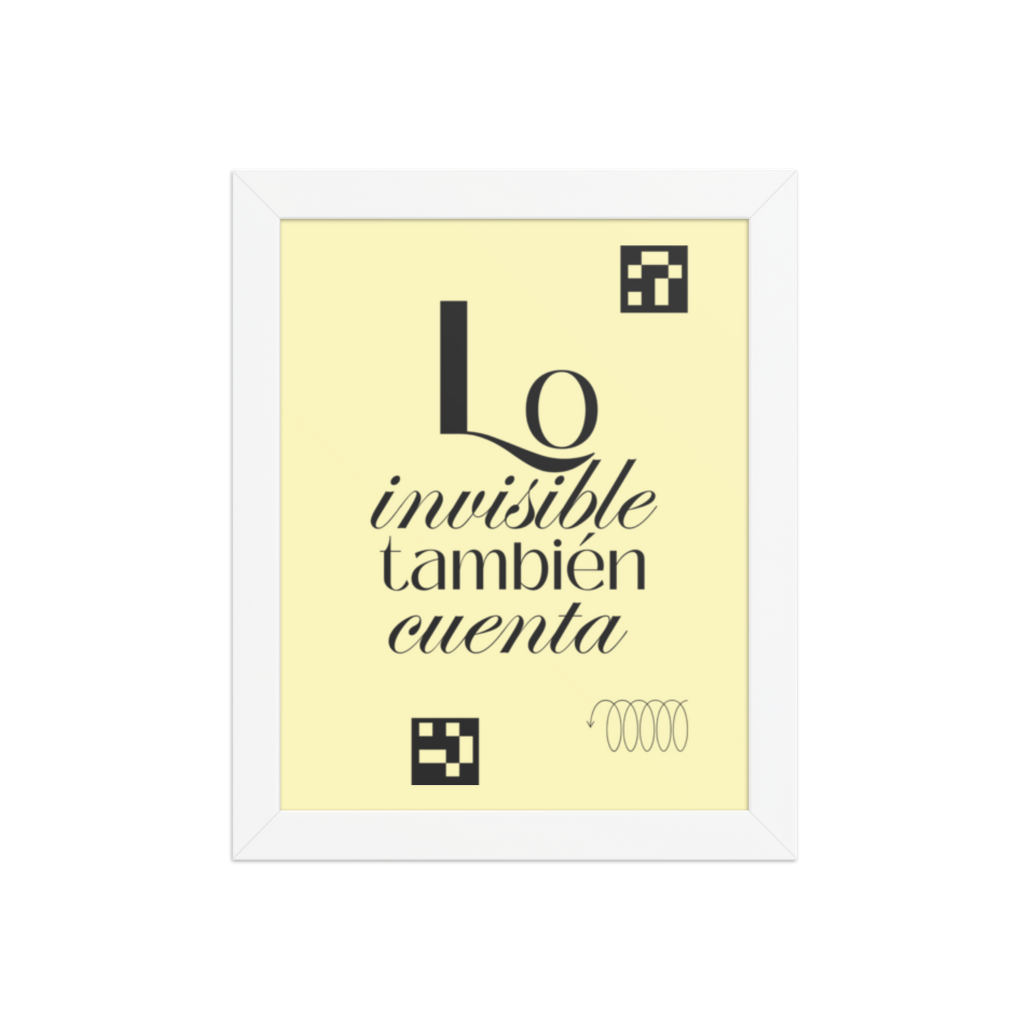 Cuadro Enmarcado – Lo invisible también cuenta – Frase Inspiradora – The Invisible Also Counts Motivational Wall Art