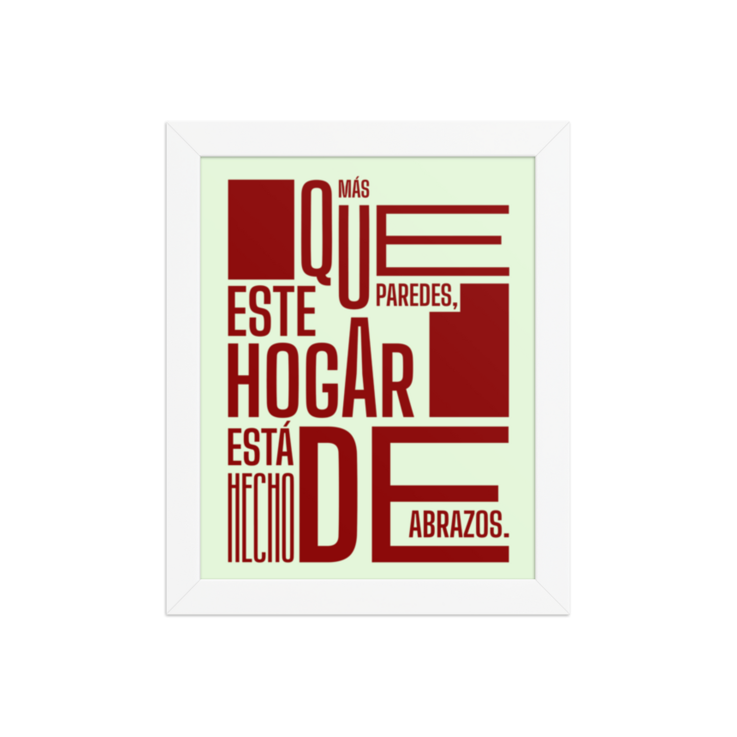 Cuadro Enmarcado – Más que paredes, este hogar está hecho de abrazos – Decoración Familiar – This Home Is Made of Hugs