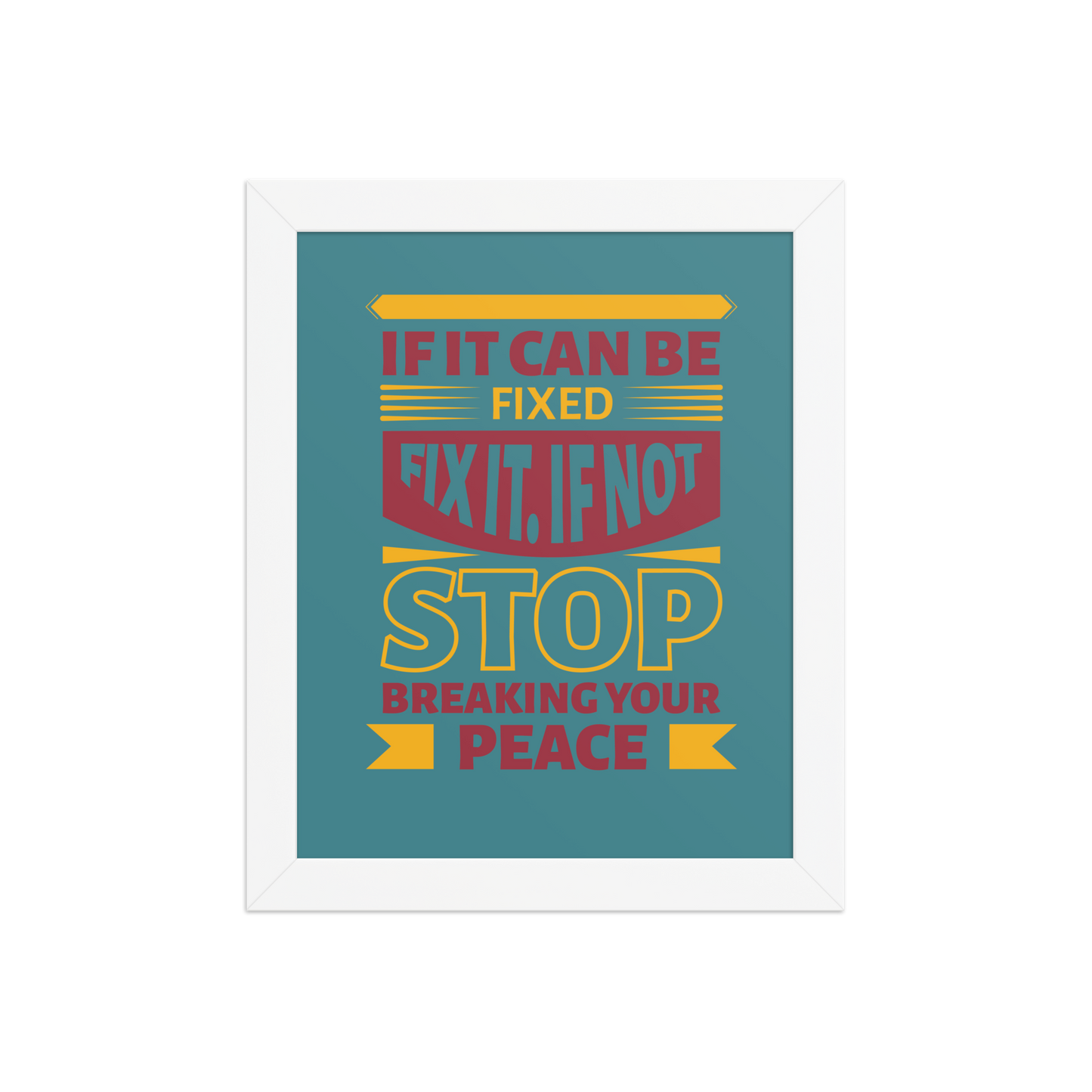If It Can Be Fixed Quote – Minimalist Motivational Framed Poster