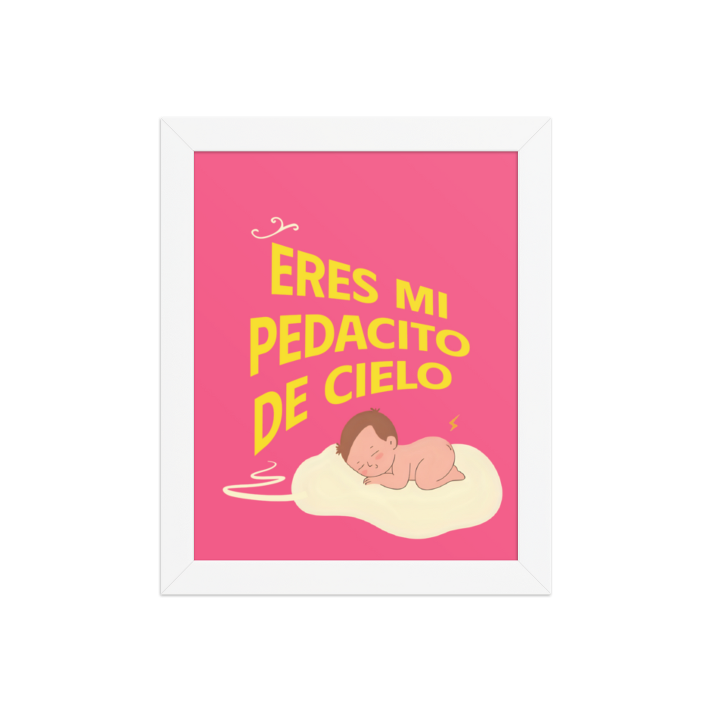Cuadro Infantil Enmarcado – Eres mi pedacito de cielo (pink) – Arte Tierno para Niños – You’re My Piece of Heaven Print