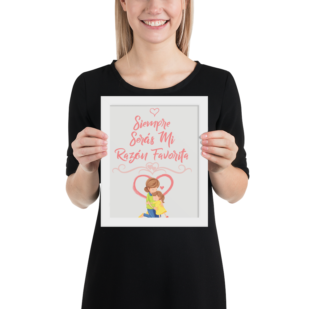 Cuadro Infantil Enmarcado – Siempre serás mi razón favorita – Frase Tierna para Niños – Spanish Nursery Wall Art