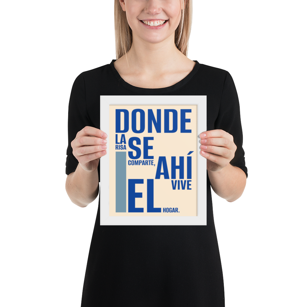 Cuadro Enmarcado – Donde la risa se comparte, ahí vive el hogar – Decoración Hogar – Where Laughter Is Shared, Home Lives