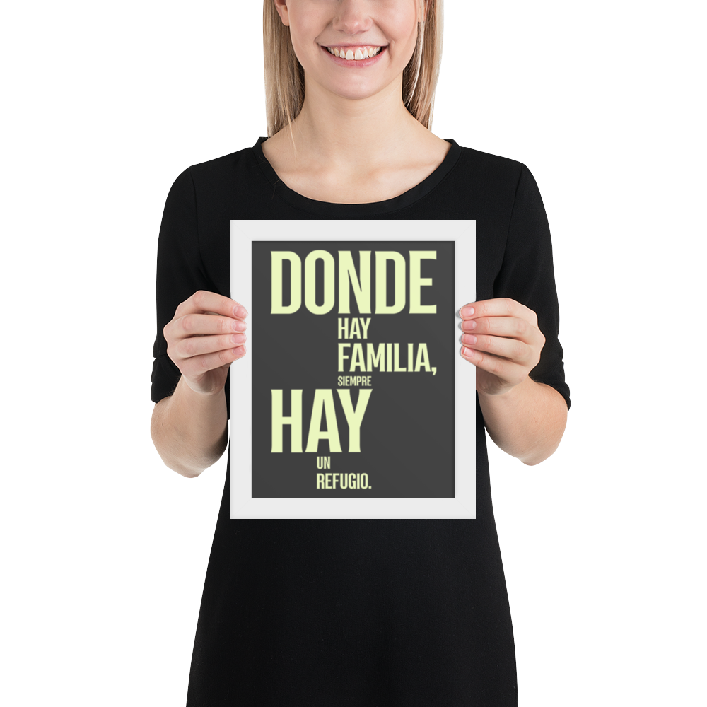 Cuadro Enmarcado – Donde hay familia siempre hay refugio – Decoración de Hogar – Where There Is Family There Is Shelter